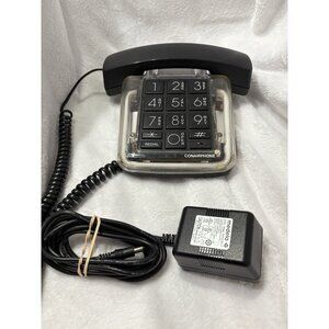 Vintage CONAIR SW550 Designer Blue Neon Clear Telephone Land Line Black Phone